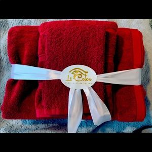 Egyptian Cotton Towel Set. 1 Bath, 1 Hand, 2 Face towels